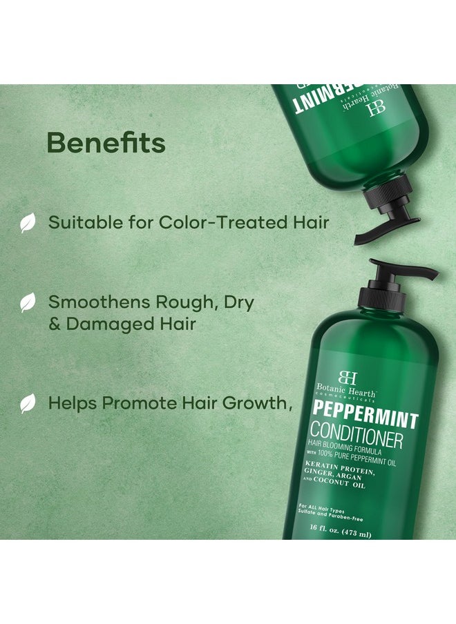 Botanic Hearth Botanic Hearth Peppermint Hair Conditioner - Hair Conditioner for Dry Damaged and Color Treated Hair - Volumizing Conditioner for fine & thin hair - Paraben & Sulfate Free - Men & Women - 16 fl oz  - Image 4