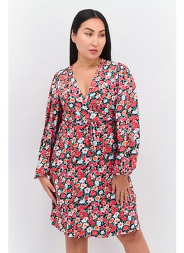 GLAMOROUS Women Floral Printed Wrap Dress, Pink  - Image 1