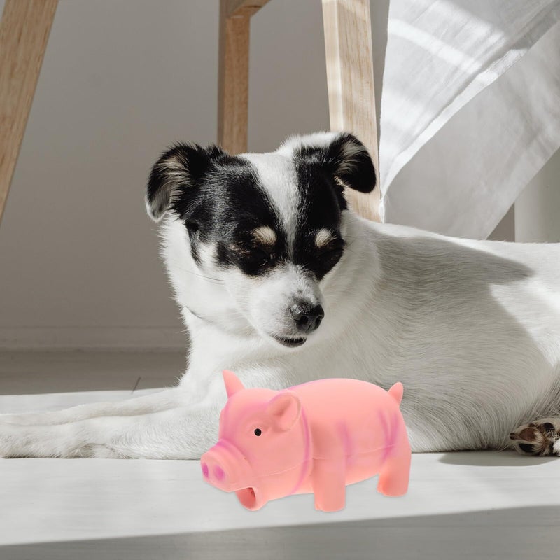Pig Shape Squeaky Latex Dog Chew Toy For Aggressive Chewers Teething Relief - Image 3