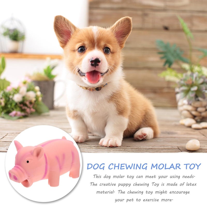 Pig Shape Squeaky Latex Dog Chew Toy For Aggressive Chewers Teething Relief - Image 5