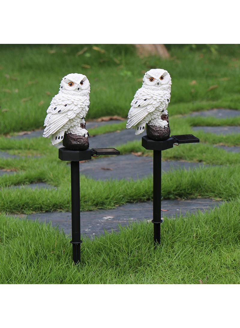 Loquat 2 Pieces Owl Shaped Solar LED Lights Effect Garden Light Auto On OR Off Dust To Dawn Outdoor Waterproof Landscape Decoration Solar Powered Security Torch Light - Image 1