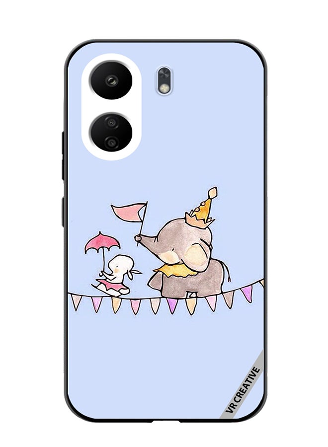 VR CREATIVE Protective Case Cover For Xiaomi Redmi 13C Merry Elephant Design Multicolour - Image 1