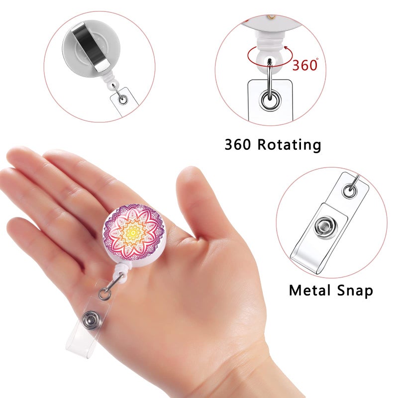 Tamhoo Daisy Marble Puppy 15 Pack Retractable Id Badge Clip Holder - Cute Badge Reels - Image 5