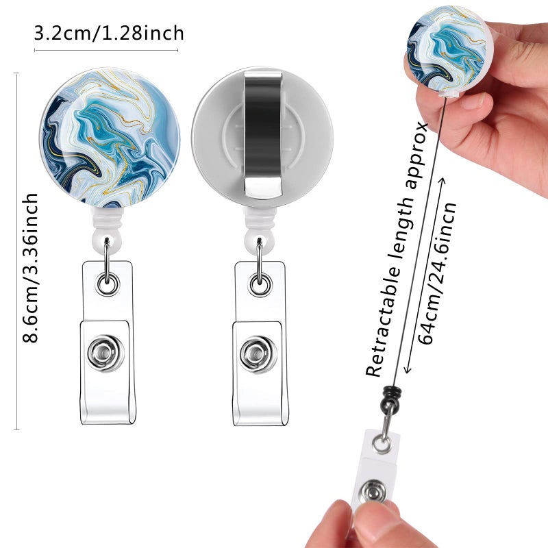 Tamhoo Daisy Marble Puppy 15 Pack Retractable Id Badge Clip Holder - Cute Badge Reels - Image 4