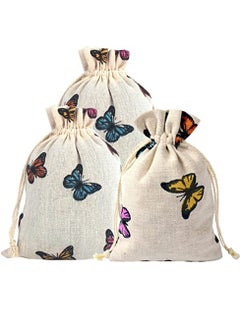 KASTWAVE 20 Pcs Butterfly Cotton Bags with Drawstring Gift Bags, Jewelry Pouch for Girls Spring,Baby Shower, Birthday Party, Bridal Shower, Wedding Party Favor Bags Supplies  - Image 1