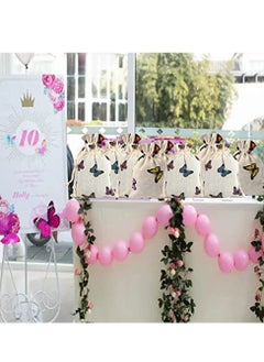 KASTWAVE 20 Pcs Butterfly Cotton Bags with Drawstring Gift Bags, Jewelry Pouch for Girls Spring,Baby Shower, Birthday Party, Bridal Shower, Wedding Party Favor Bags Supplies  - Image 5