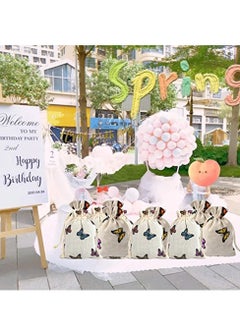 KASTWAVE 20 Pcs Butterfly Cotton Bags with Drawstring Gift Bags, Jewelry Pouch for Girls Spring,Baby Shower, Birthday Party, Bridal Shower, Wedding Party Favor Bags Supplies  - Image 2