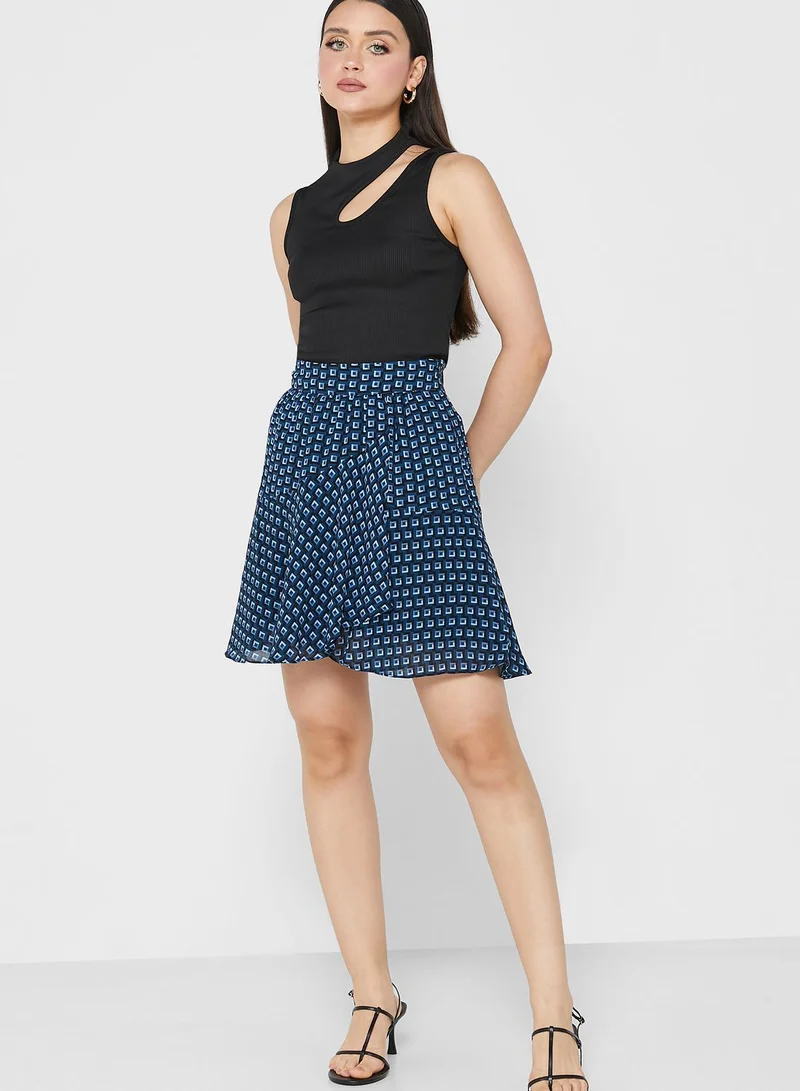 HUGO High Waist Printed Mini Skirt