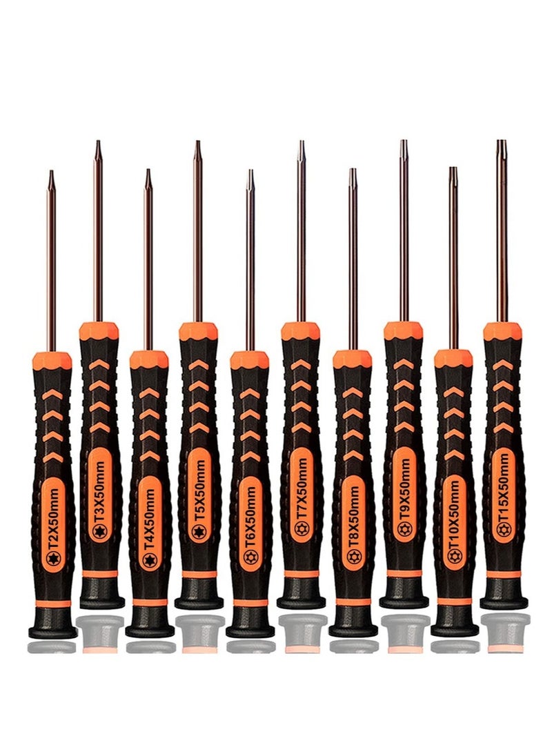 SYOSI - Torx Screwdriver Set of T2-T15,10-Piece Magnetic Small Torx Security Screwdrivers with T2 T3 T4 T5 T6 T7 T8 T9 T10 T15 Star Screwdriver Tool Kit for Xbox,PS3,PS4,Knife,Computer & Other Device - Image 1