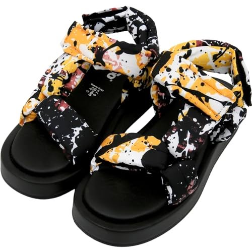 DOGO Platform Sandals Women - Vegan and Handmade Summer Sandals for Women, Colors of Chaos Desing, Size 5 - Image 4