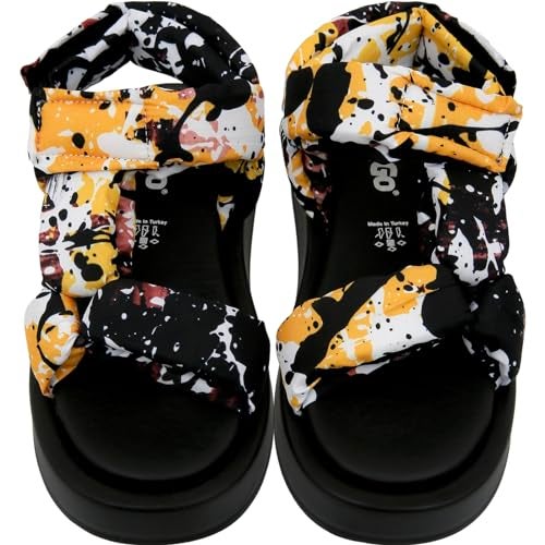 DOGO Platform Sandals Women - Vegan and Handmade Summer Sandals for Women, Colors of Chaos Desing, Size 5 - Image 5