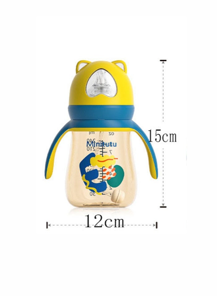 Minitutu Toddler sippy cup, weighted sippy cup with handle for infants, 6 month old baby water bottle with 3 spouts, 240ml - Image 5