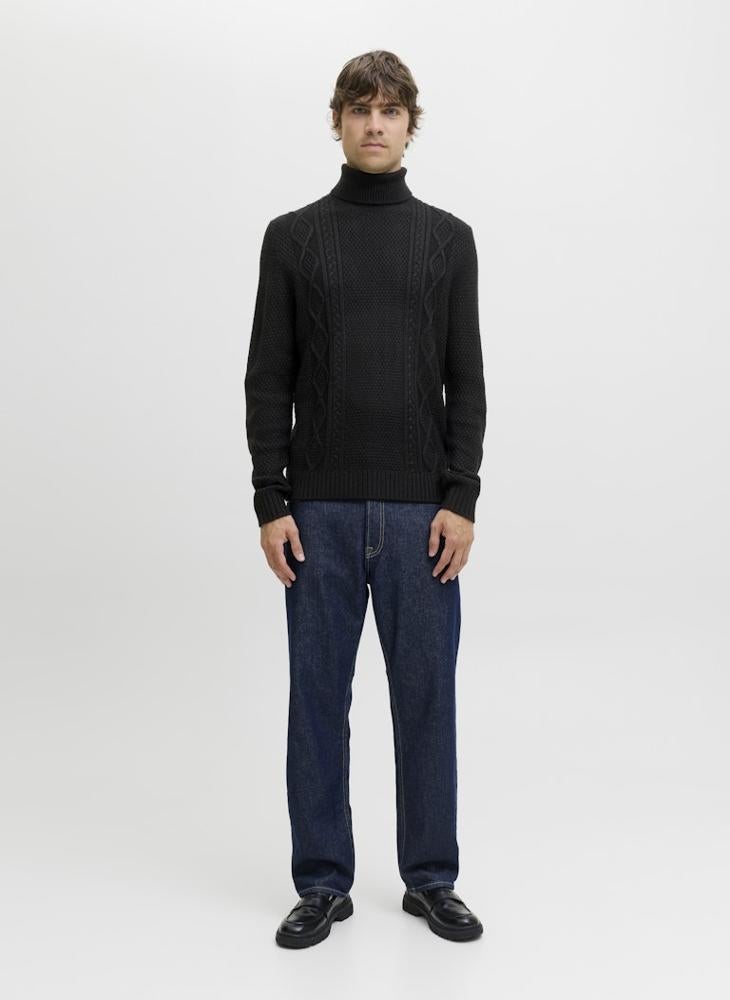 JJ Rebel Knit Roll Neck Half Zip Sweater - Image 1