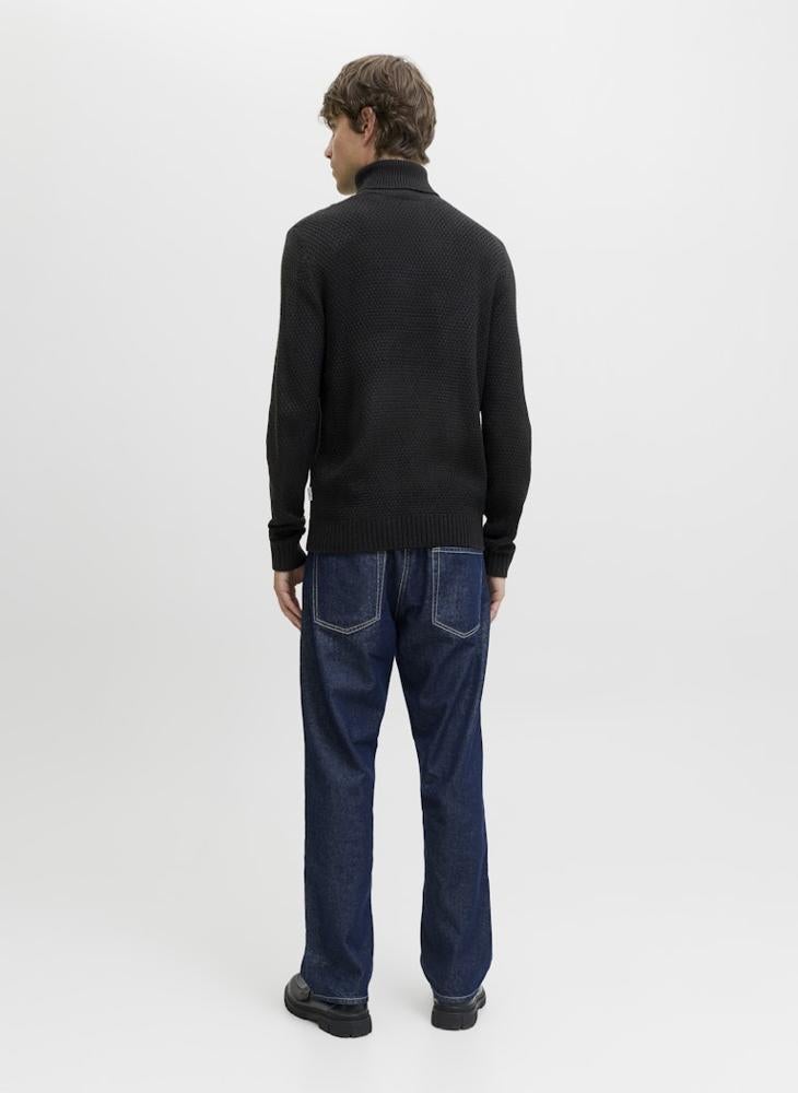 JJ Rebel Knit Roll Neck Half Zip Sweater - Image 2