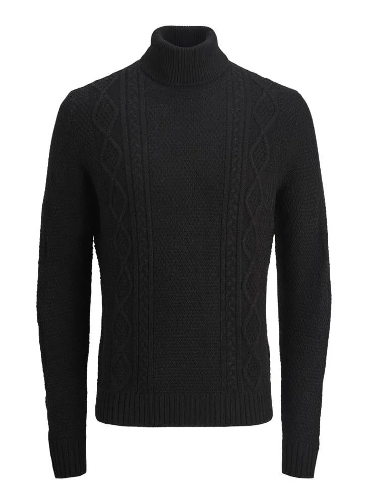 JJ Rebel  Knit Roll Neck Half Zip Sweater for Men | Best Price UAE