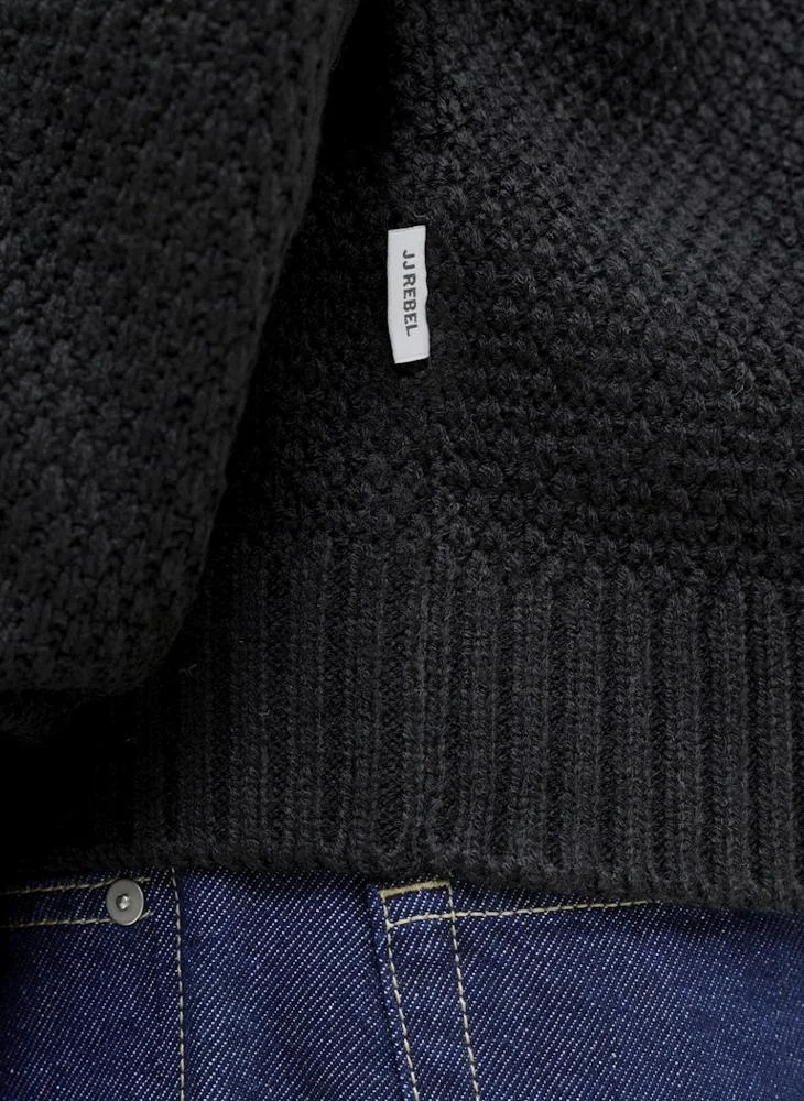 JJ Rebel  Knit Roll Neck Half Zip Sweater for Men | Best Price UAE