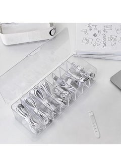 Plastic Transparent Cable Management Box With 10 Wire Ties With 8 Compartments Electronics Organizer For Office Stationery Supplies Home Use Cable Management Tidy Desk Accessories Storage - pzsku/ZC5AF17ECC02EC6AFBA22Z/45/_/1740916128/a4870ce7-fcac-42f8-9179-e3b9dd0326bb