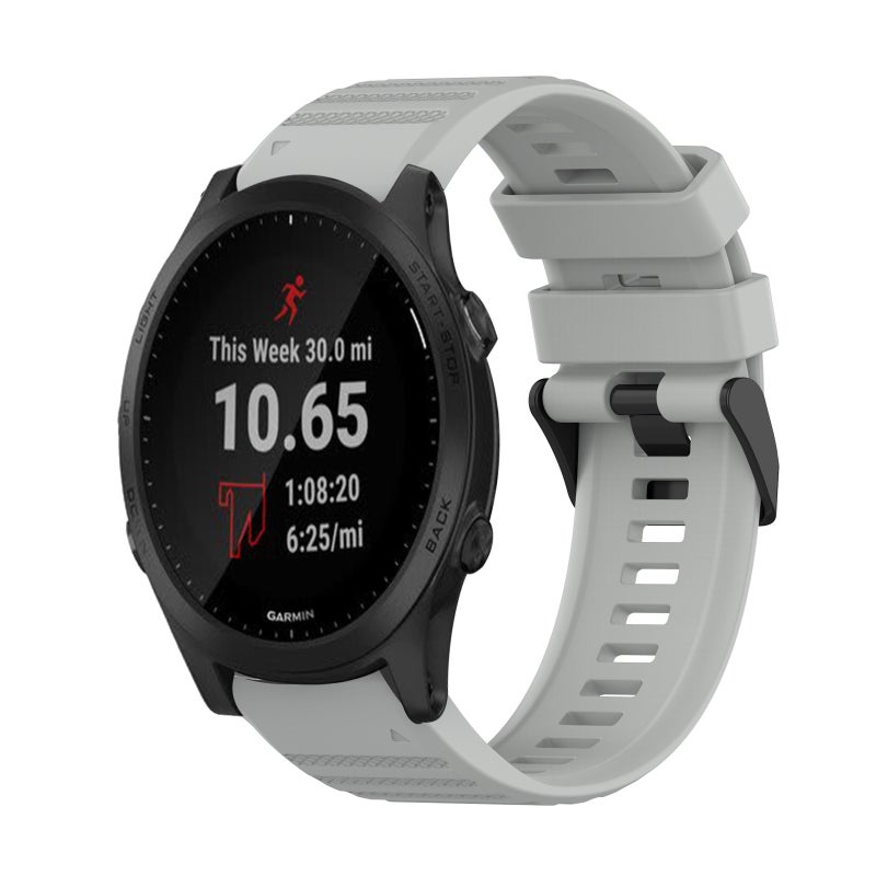 S-TOP For Garmin Forerunner 935 22mm Horizontal Texture Silicone Watch Band with Removal Tool(Grey) - Image 1