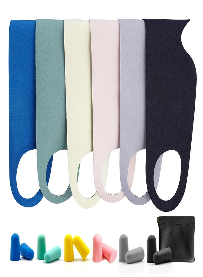 FRESHME 6pc Sleeping Mask - Thin Lightweight Eye Mask Blindfold with Ear Loops Ear Hanging Elastic Strap for Men Women Couples Night Time Airplane Travel Yoga with Earplugs - Image 1
