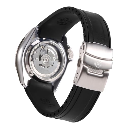 INO Design StrapXPro (SX1A) 22mm Watch Bands Men's Rubber Watch Strap Replacement for Seiko 5 Sports SKX Series Dive Watches, 5KX/SRPD & New GMT Series, Curved End Watchband for SRPD51, SRPD53, SRPD55K1, SRPD59K1, SSK017, SSK019, etc. - Image 1