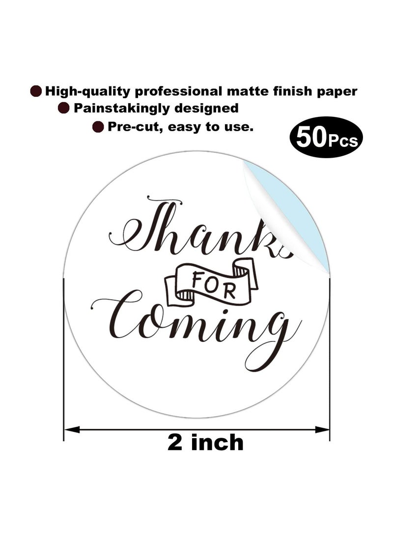 Generic 50 ROUNDED STICKER SIZE 5 CM THANK YOU FOR COMING  - Image 3