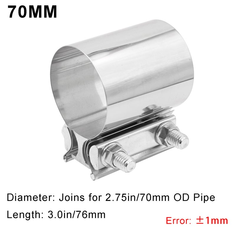 Automobile Exhaust Pipe Clamp Butt Pipe Clamp Muffler Modification 51 57 63 70 76Mm Universal 304 Stainless Steel - Image 1