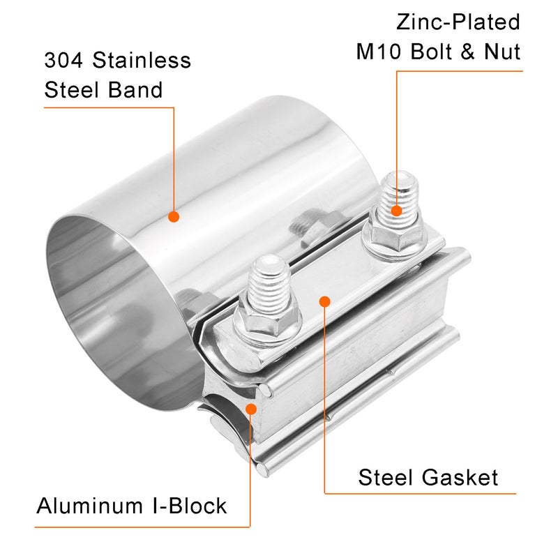 Automobile Exhaust Pipe Clamp Butt Pipe Clamp Muffler Modification 51 57 63 70 76Mm Universal 304 Stainless Steel - Image 5