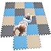 MQIAOHAM حصيرة ألغاز الأطفال MQIAOHAM حصيرة لعب مربعات حصيرة لعب بلاط حصائر للأطفال على الأرض حصيرة ألغاز ناعمة حصائر لعب للبنات سجادة متداخلة من الفوم للأرض للأطفال باللون الأزرق والبيج والرمادي 107110112 - Image 3