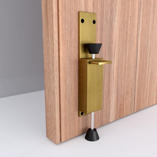 Boniry Heavy-Duty Adjustable Door Stopper with Foot Pedal | Durable, Easy to Use | Anti-Slip Rubber Base for Secure Door Holding | Ideal for Home, Office (1, Brass) - Image 1
