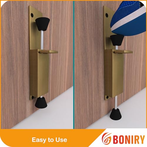 Boniry Heavy-Duty Adjustable Door Stopper with Foot Pedal | Durable, Easy to Use | Anti-Slip Rubber Base for Secure Door Holding | Ideal for Home, Office (1, Brass) - Image 4