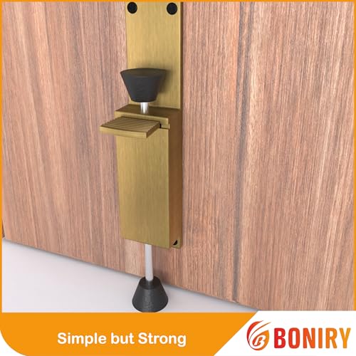 Boniry Heavy-Duty Adjustable Door Stopper with Foot Pedal | Durable, Easy to Use | Anti-Slip Rubber Base for Secure Door Holding | Ideal for Home, Office (1, Brass) - Image 5