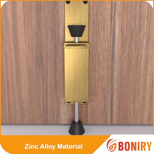 Boniry Heavy-Duty Adjustable Door Stopper with Foot Pedal | Durable, Easy to Use | Anti-Slip Rubber Base for Secure Door Holding | Ideal for Home, Office (1, Brass) - Image 3