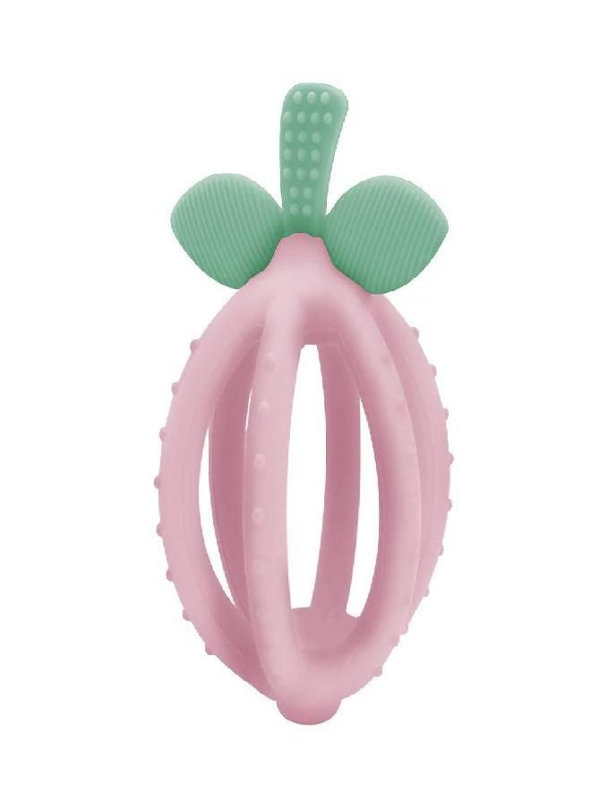 Itzy Ritzy - Itzy Ritzy Teething Ball & Training Toothbrush - Silicone, BPA-Free Bitzy Biter Lemon-Shaped Teething Ball Featuring Multiple Textures to Soothe gums & an Easy-To-Hold Design, Pink Lemonade - Image 1