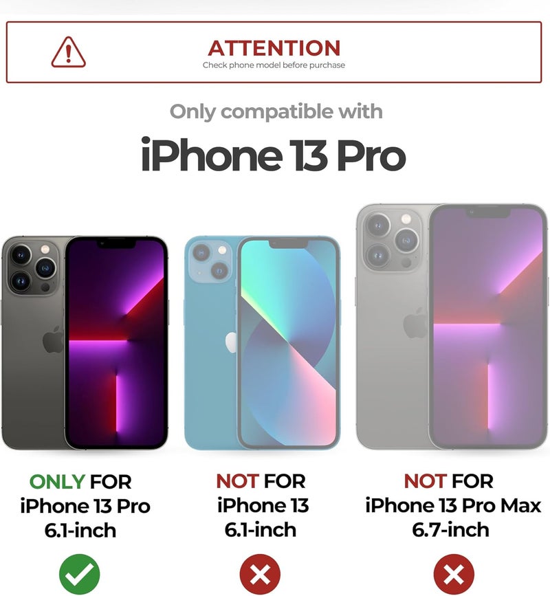 ديكسنور حافظة Dexnor لـ iPhone 13 Pro مع غطاء كاميرا منزلق وحامل قابل للتعديل وواقي شاشة مدمج، حواف مغناطيسية متينة مقاومة للصدمات، غطاء حماية مغناطيسي ثقيل، أخضر عسكري تصميم عالمي عصري بسيط - Image 2