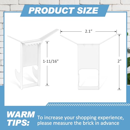 Hicarer 20 Pcs Brick Wall Hangers Clips no Drill Outdoor for Hanging Christmas Lights Stocking Holders Steel Picture Decoration Hanger Fastener for Fireplace White - Image 3
