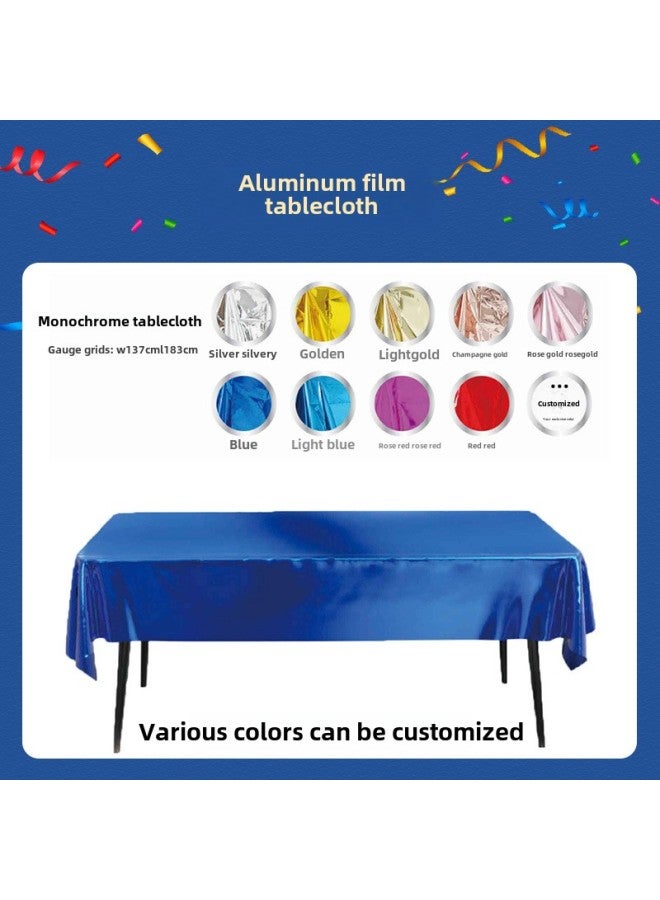 Monochrome Macaroon Color Thickened Waterproof Tablecloth Birthday Party Home Supplies Decoration-Color:Macaroon Color Apple Green  - Image 2