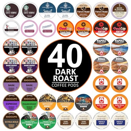 Perfect Samplers Dark Roast Coffee Pod Variety Pack Pack for Keurig K Cups Coffee Makers Bold 40 Count - Image 1