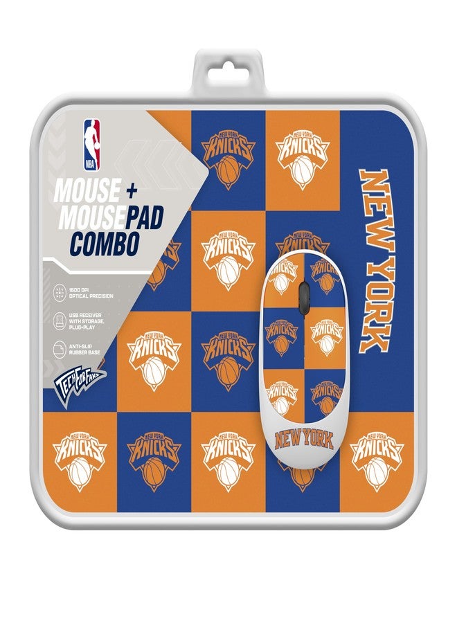 SOAR NBA Wireless Mouse and Mouse Pad- Checkered, New York Knicks - Image 2