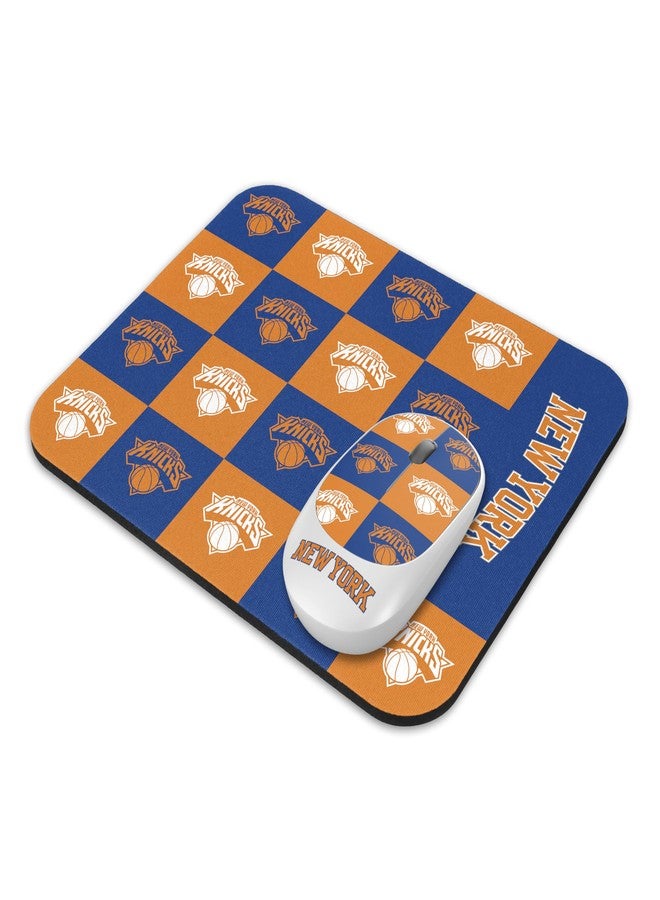 SOAR NBA Wireless Mouse and Mouse Pad- Checkered, New York Knicks - Image 1