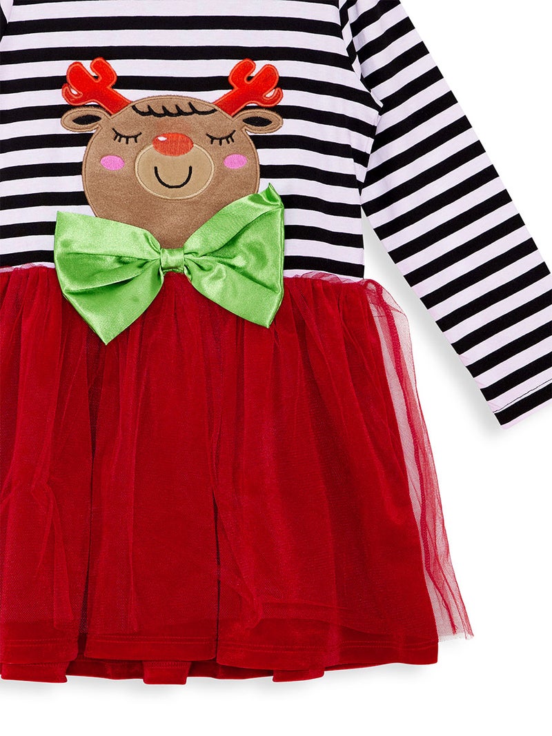 Denokids New Year Chic Girl Red Tulle Dress - Image 5