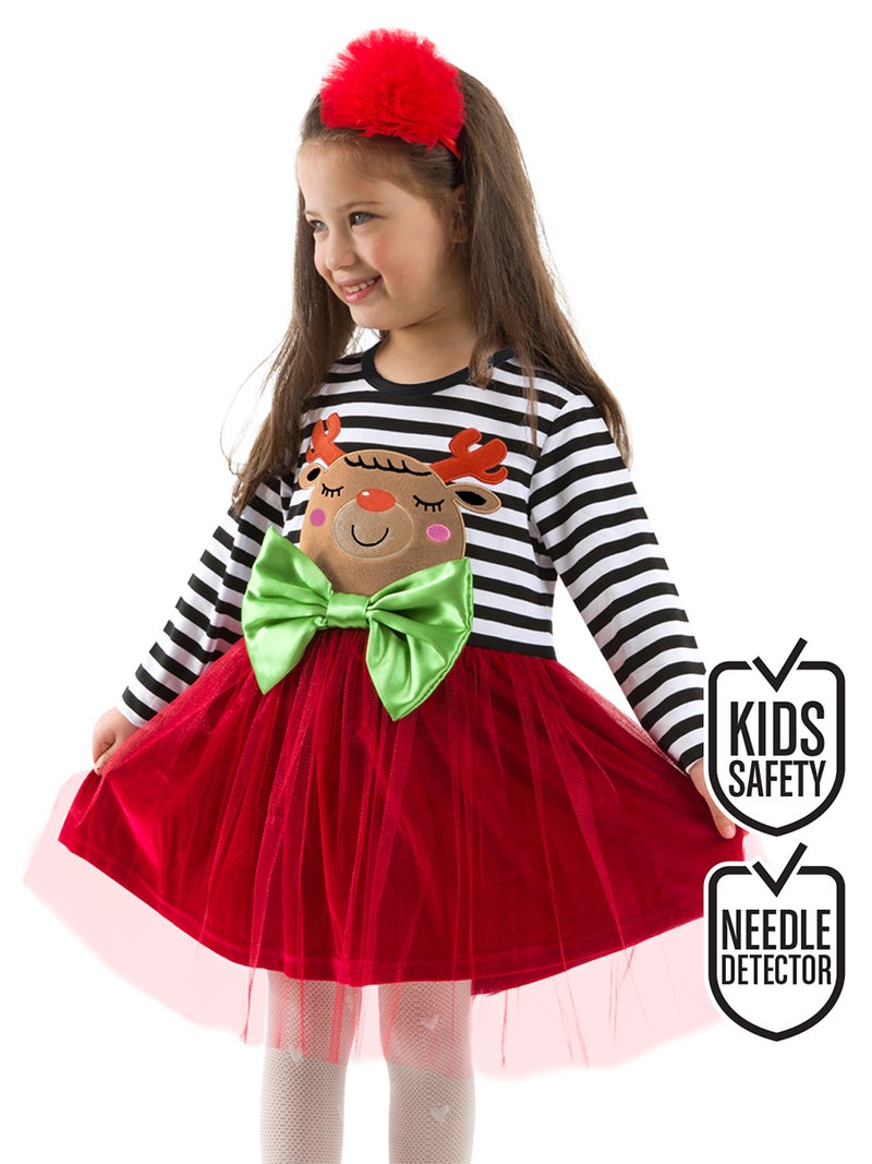 Denokids New Year Chic Girl Red Tulle Dress - Image 1