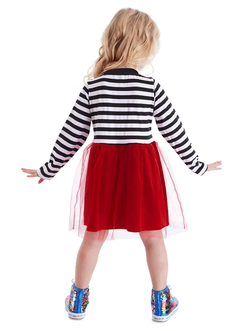 دينوكيدس فستان تول أحمر للبنات بتصميم أنيق للعام الجديد