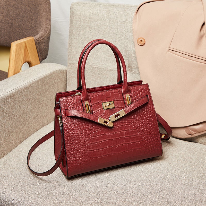 Women's Genuine Leather Satchel Bag - Image 1