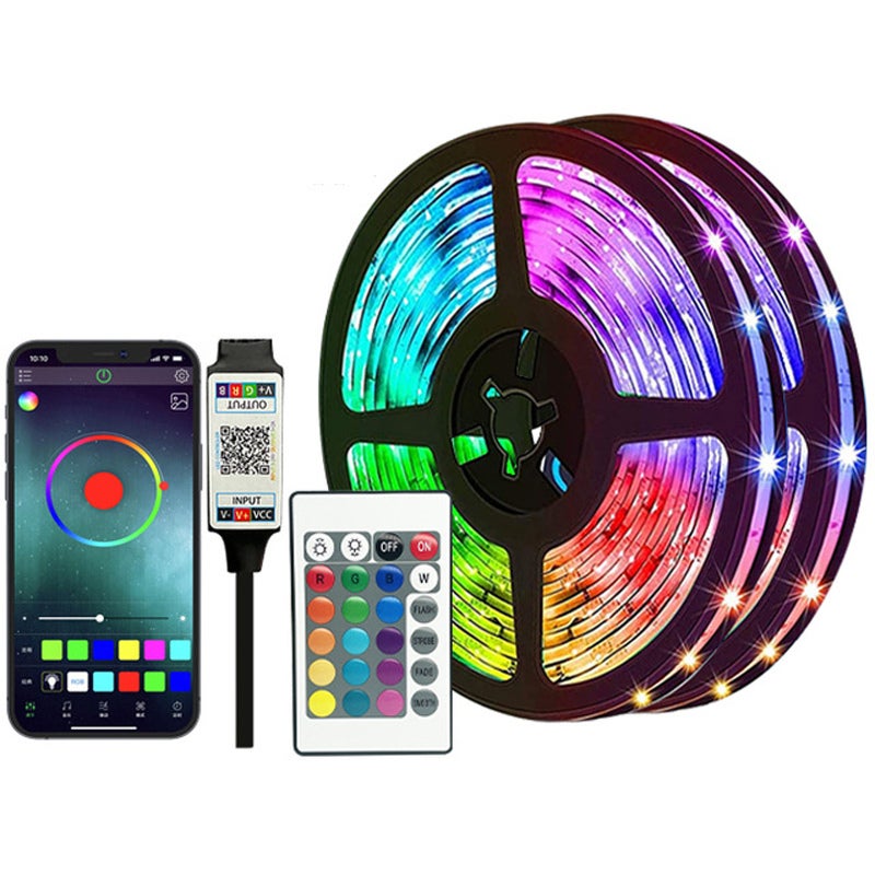 ضوء شريط LED RGB 5 فولت 12 لمبة/متر شريط إضاءة 5050 RGB شريط إضاءة LED تحكم عن بعد تحكم عبر التطبيق سطوع قابل للتعديل وظيفة التوقيت للكريسماس الحفلات الحانة ديكور المنزل - Image 1