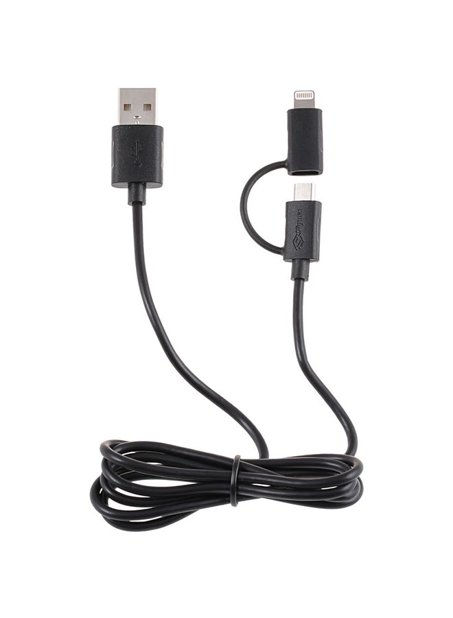 SIGMA Charge And Sync Cable With 2 in 1 Connector 2.4A Black - Image 1