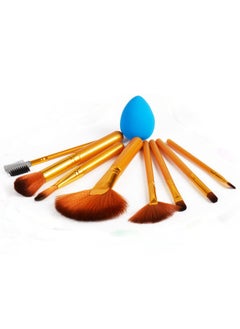 adbeni Makeup Brush Set Professional Eyebrow, Fan, Eyeshadow, Eyebrow Comb, Powder, Concealer, Hoghlighter, Foundation Blending Brushes Kit (Set Of 8) & 1 Beauty Blender  - Image 2