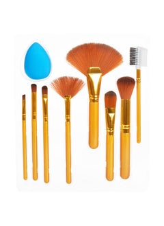 adbeni Makeup Brush Set Professional Eyebrow, Fan, Eyeshadow, Eyebrow Comb, Powder, Concealer, Hoghlighter, Foundation Blending Brushes Kit (Set Of 8) & 1 Beauty Blender  - Image 1