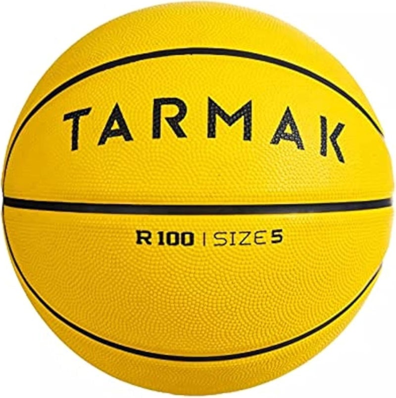 Decathlon Tarmak R100 Beginners' Basketball for up to 10 Years Old Boys and Girls, Size 5, Yellow