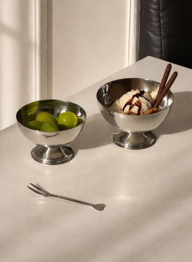 Stainless Steel Dessert Bowl with a Spoon – Elegant Ice Cream & Fruit Cup for Afternoon Tea, Pudding, Snacks & More | Rust-Resistant, Easy to Clean, Perfect for All Seasons & Occasions - Image 4