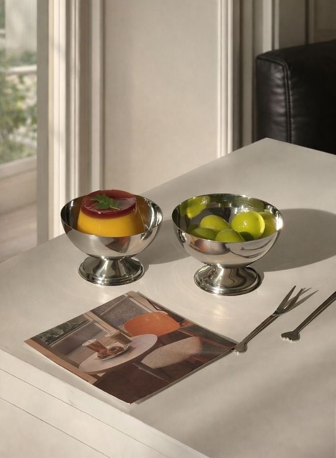 Stainless Steel Dessert Bowl with a Spoon – Elegant Ice Cream & Fruit Cup for Afternoon Tea, Pudding, Snacks & More | Rust-Resistant, Easy to Clean, Perfect for All Seasons & Occasions - Image 5